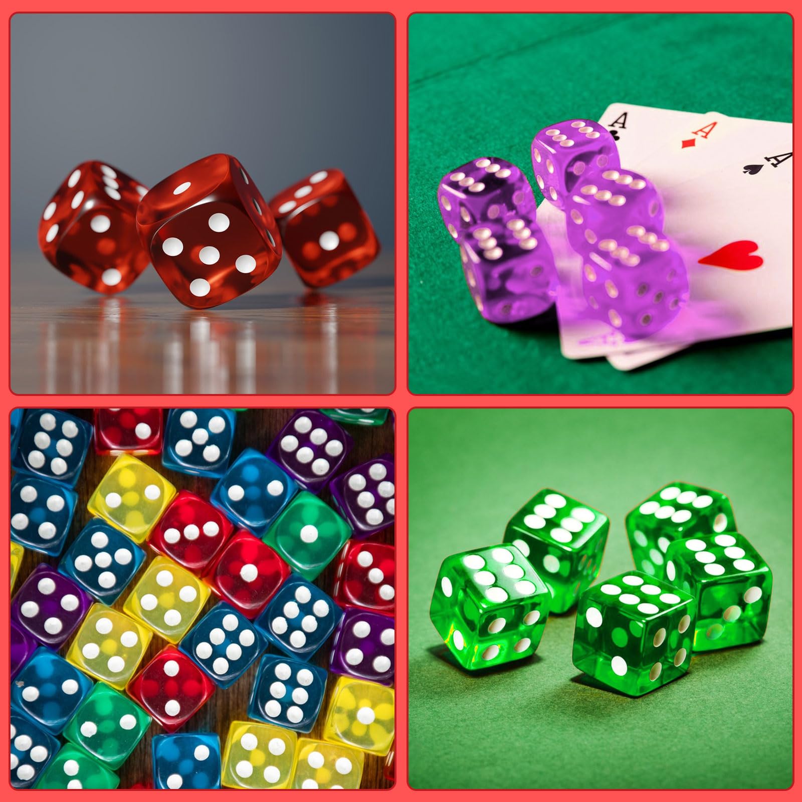 50 Stück Würfel Set Bunt - Für Spieleabende & Partys