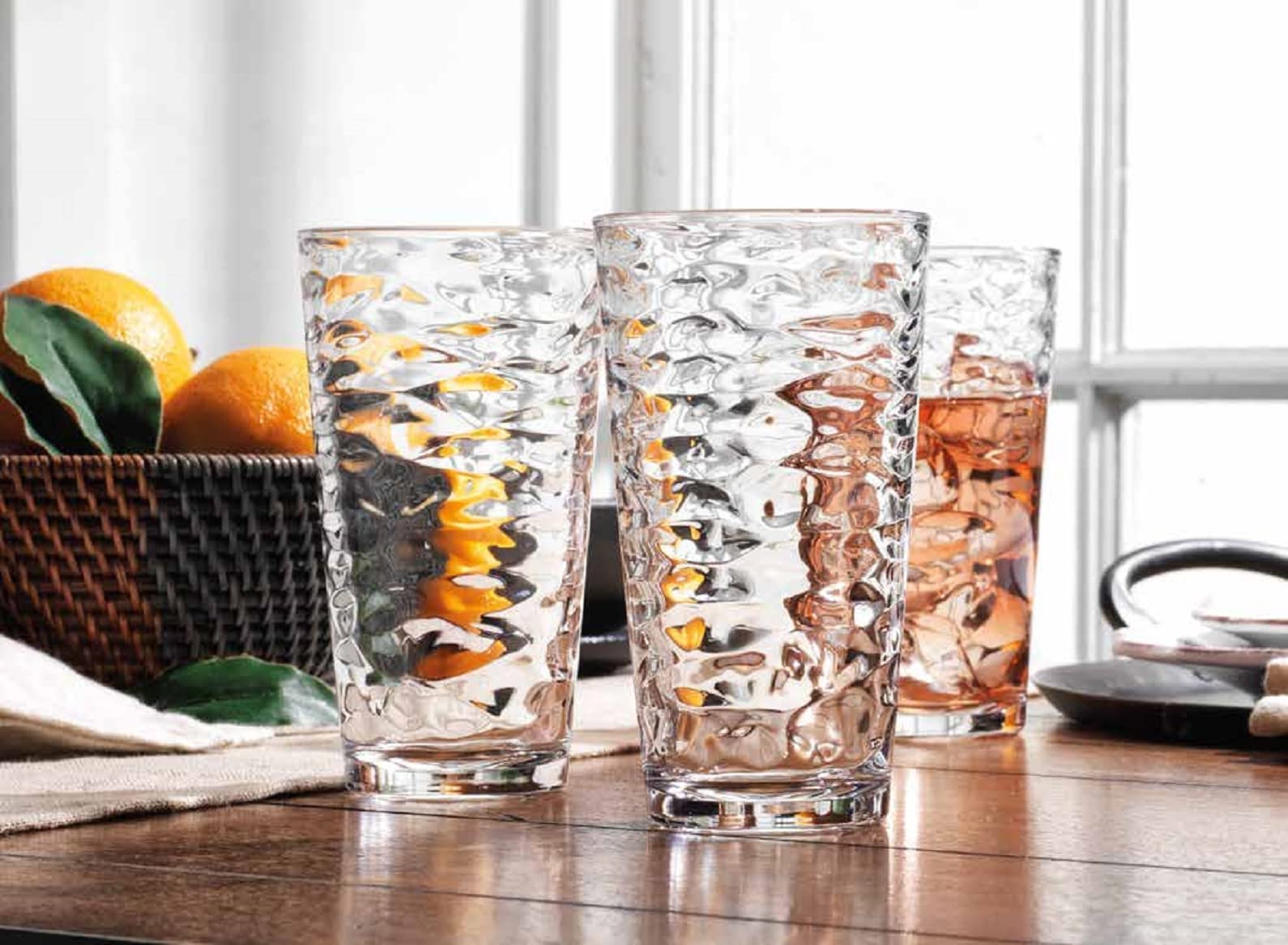 Glaver's Trinkgläser-Set mit 4 Highball-Glasbechern, Premium-Glas-Qualität, Kühler, 482 ml, Glaswaren, ideal für Wasser, Saft, Cocktails und Eistee. Spülmaschinenfest.