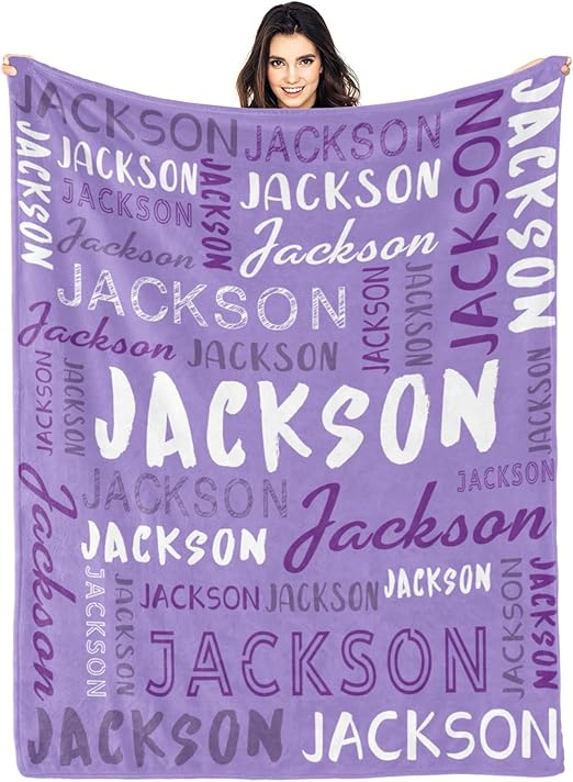 Personalized Name Blanket Customized Baby Blankets for Girls Boys Adults Monogrammed Blankets and Throws Christmas Birthday Mothers Fathers Valentines Day Gift