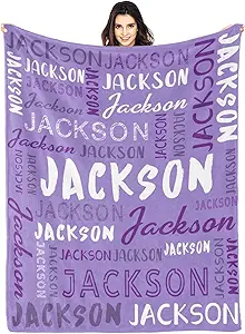 Personalized Name Blanket Customized Baby Blankets for Girls Boys Adults Monogrammed Blankets and Throws Christmas Birthday Mothers Fathers Valentines Day Gift