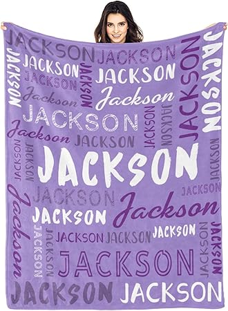 Personalized Name Blanket Customized Baby Blankets for Girls Boys Adults Monogrammed Blankets and Throws Christmas Birthday Mothers Fathers Valentines Day Gift