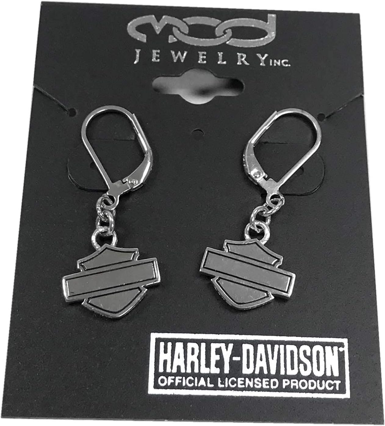 Harley-Davidson Women's Earrings, Bling Bar & Shield Dangles, Silver HDE0183
