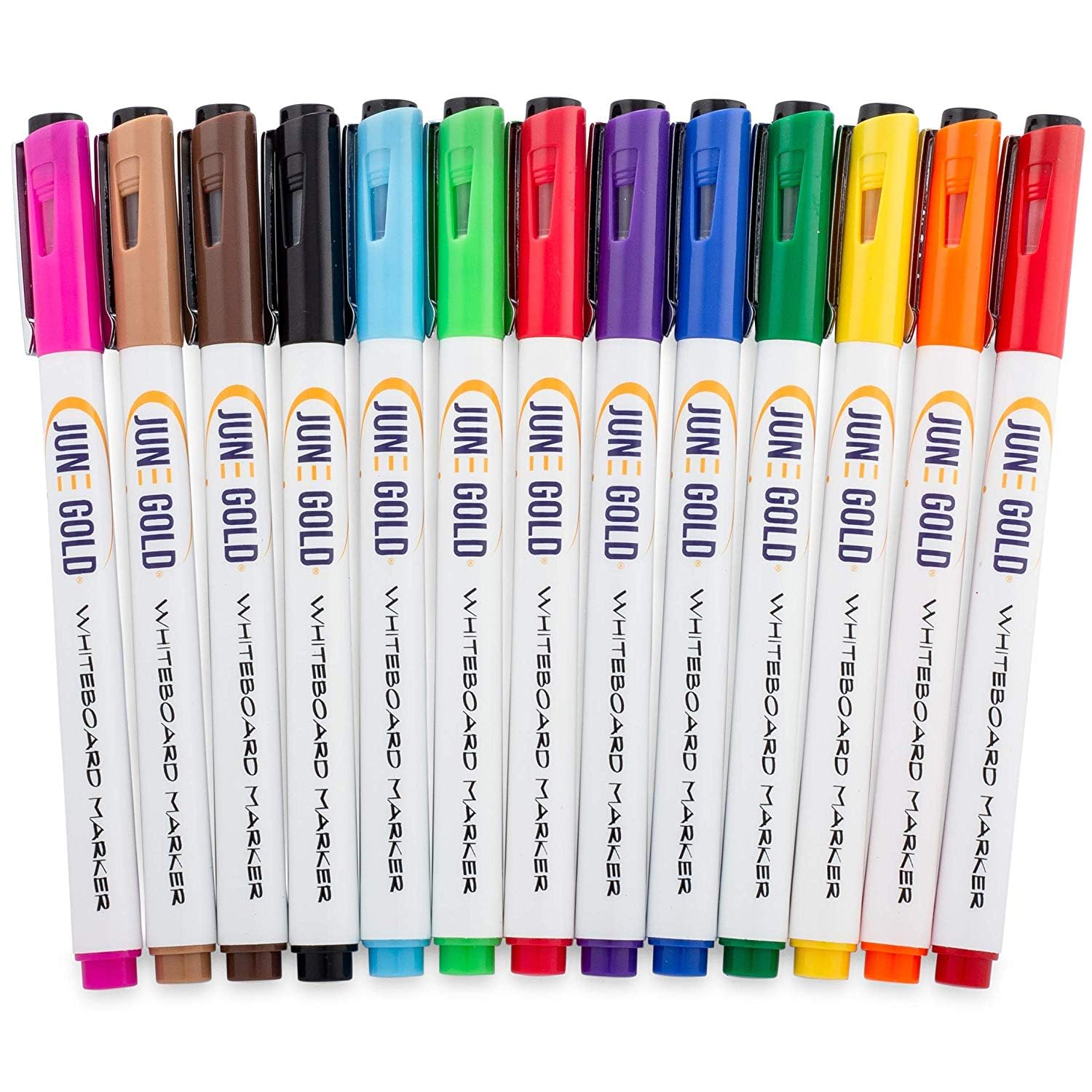 June Gold32 Assorted Colored Dry Erase Whiteboard Markers Fine
