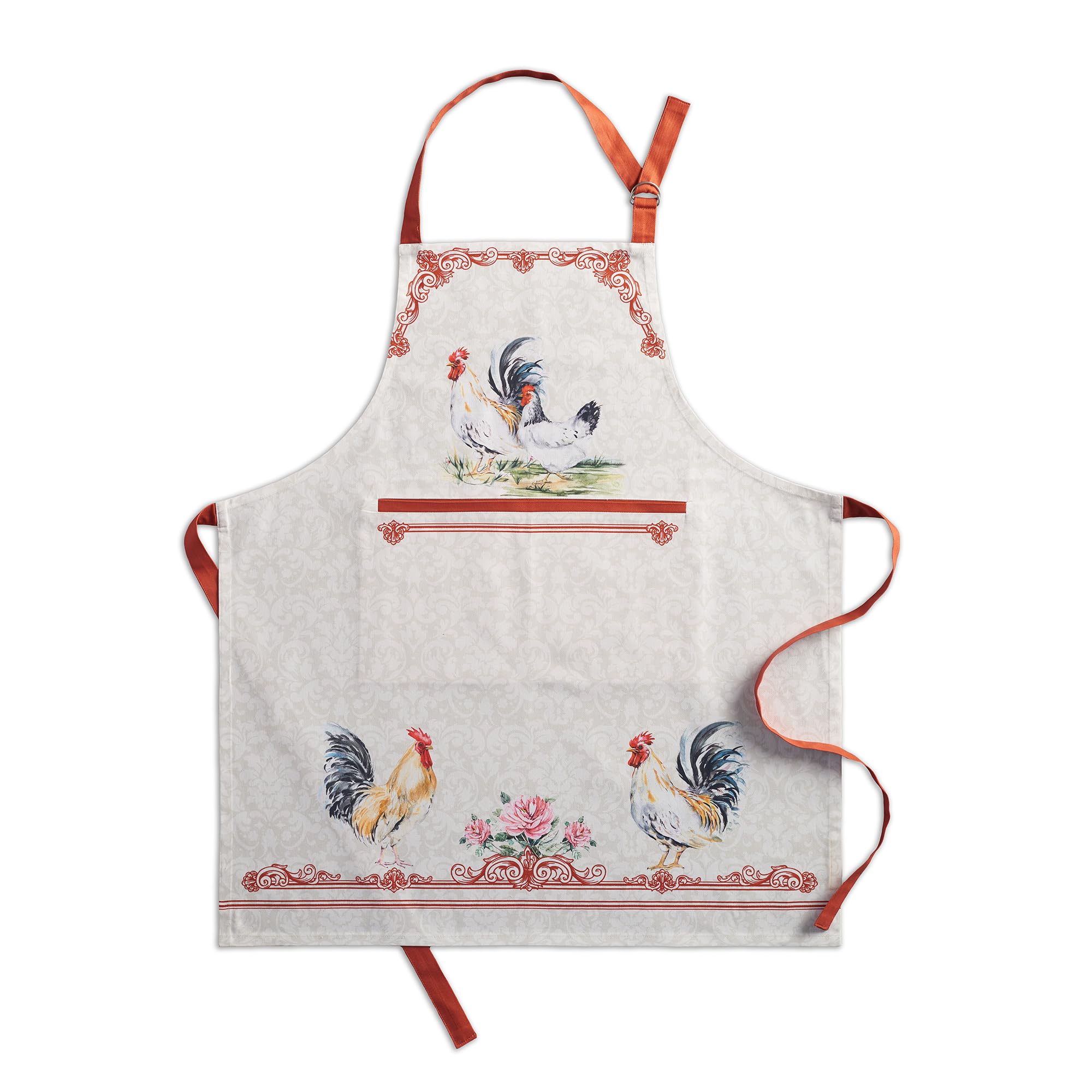 Maison d' Hermine - Delantal de algodón 100% con cuello ajustable y bolsillo central visible con corbatas largas para mujeres y hombres chef (27.50 x 31.50 pulgadas)
