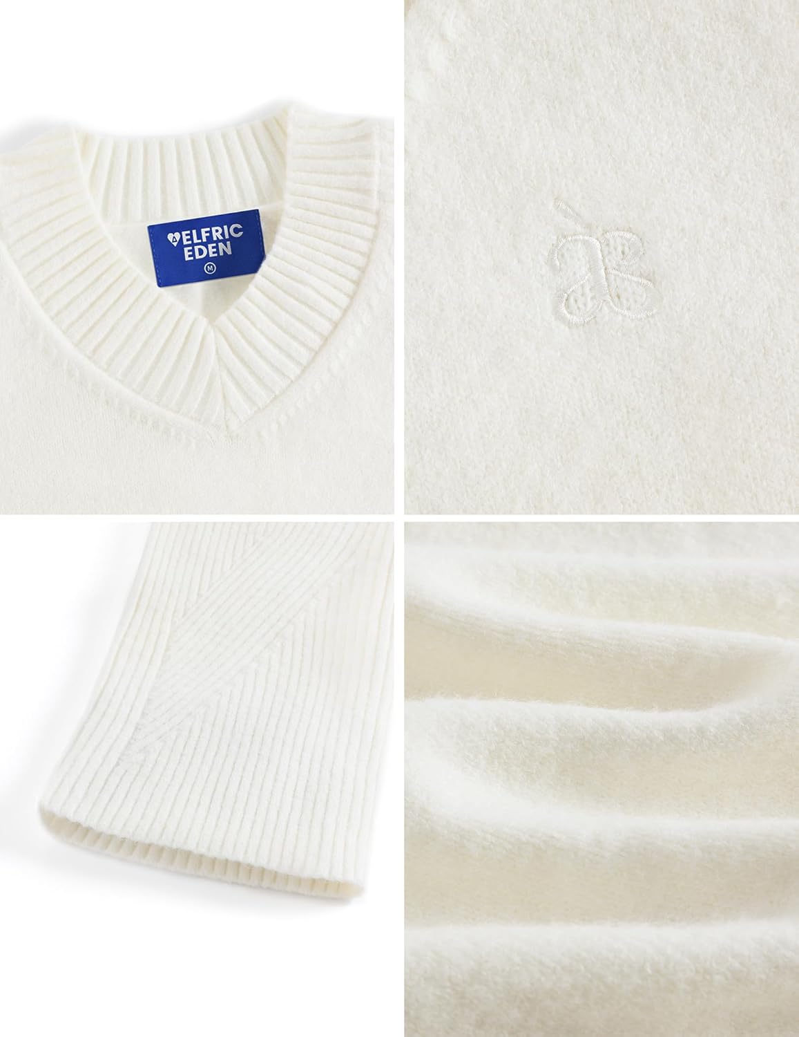 Aelfric Eden Cropped Sweater for Women V-Neck Flare Sleeve Crop Sweater Oversized Pullover Jumper Knit Tops - Image 6