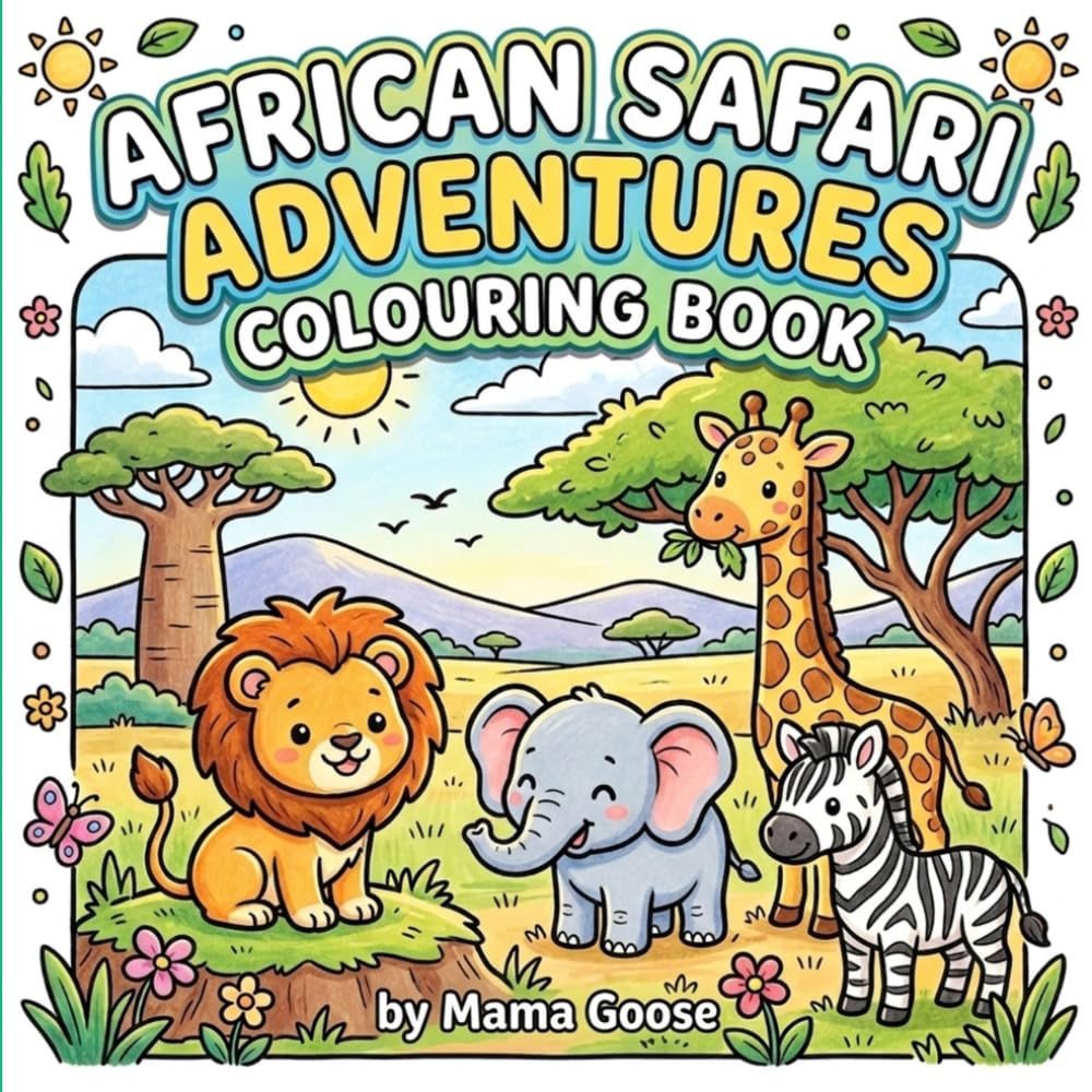 African Safari Adventures: Colouring Book