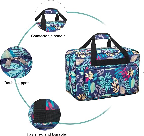 Sewing Machine Carrying Case，Sewing Machine Carrying Case Tote Bag，Universal Tote Storage Bag with Pockets and Handles, Suitable for Most Standard Singer, Janome (Light Blue)