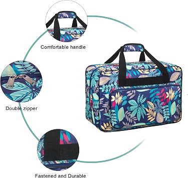 Sewing Machine Carrying Case,Sewing Machine Carrying Case Tote Bag,Universal Tote Storage Bag with Pockets and Handles, Suitable for Most Standard Singer, Janome (Light Blue)