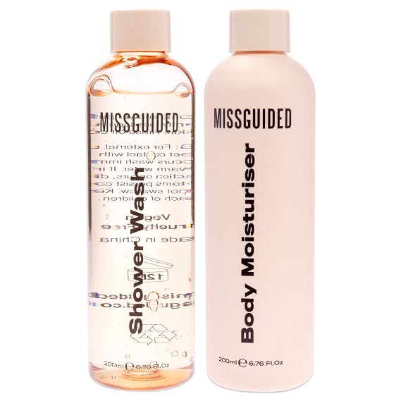 MISSGUIDED So Fresh So Clean Set for Women - 2 Pc 6.76oz Shawer Wash, 6.76oz Body Moisturizer