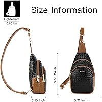 Vista 166 de Telena Riñonera pequeña para mujer, de cuero, cangureras, bolsa de pecho para mujer 3-camel marrón