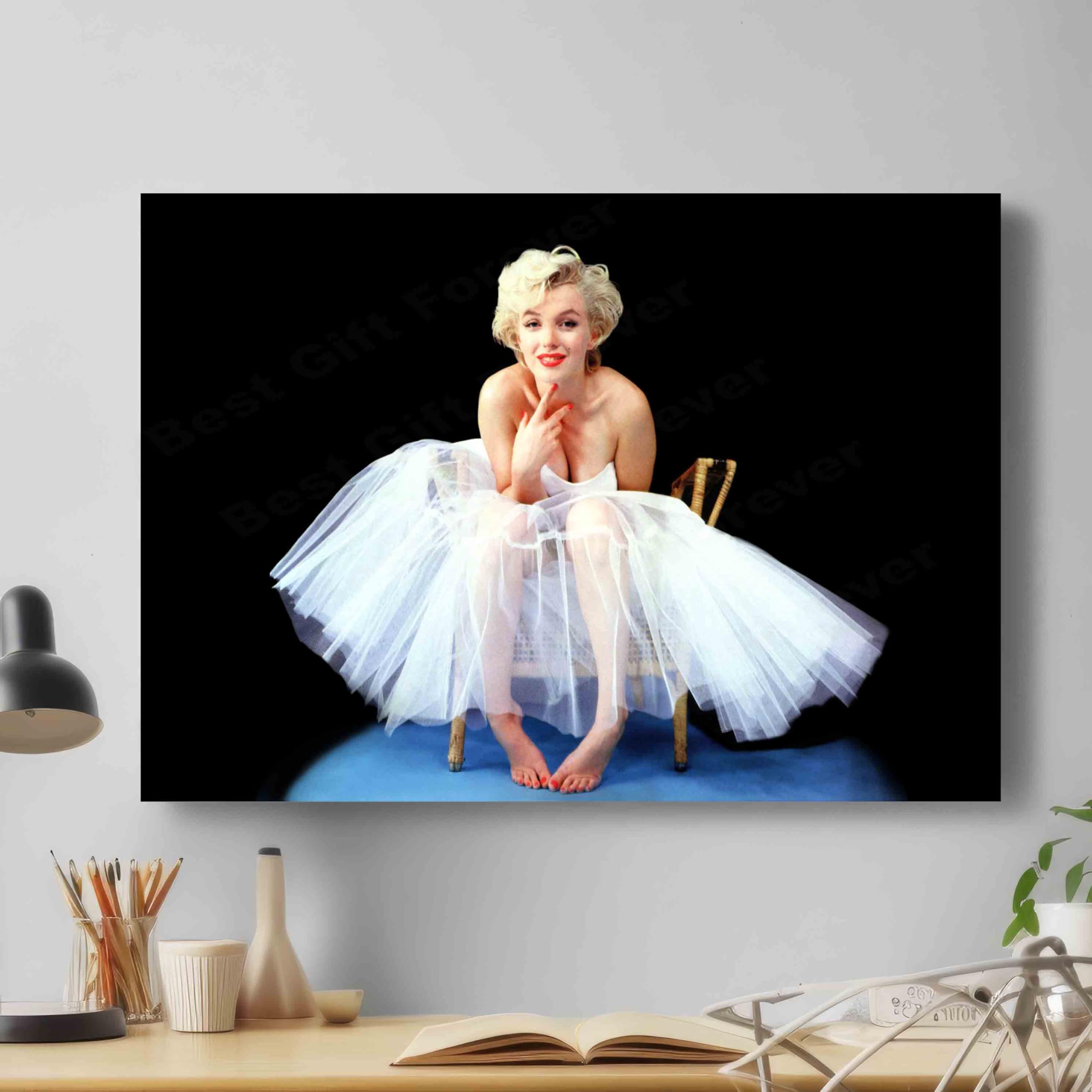 YES ART Marilyn Monroe Ballerina Red Sexy Lips Canvas Wall Art Picture Print 76 cm x 50 cm