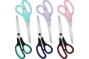 6-Pack Scissors: Ultra Sharp, Ergonomic for Home, School, Office