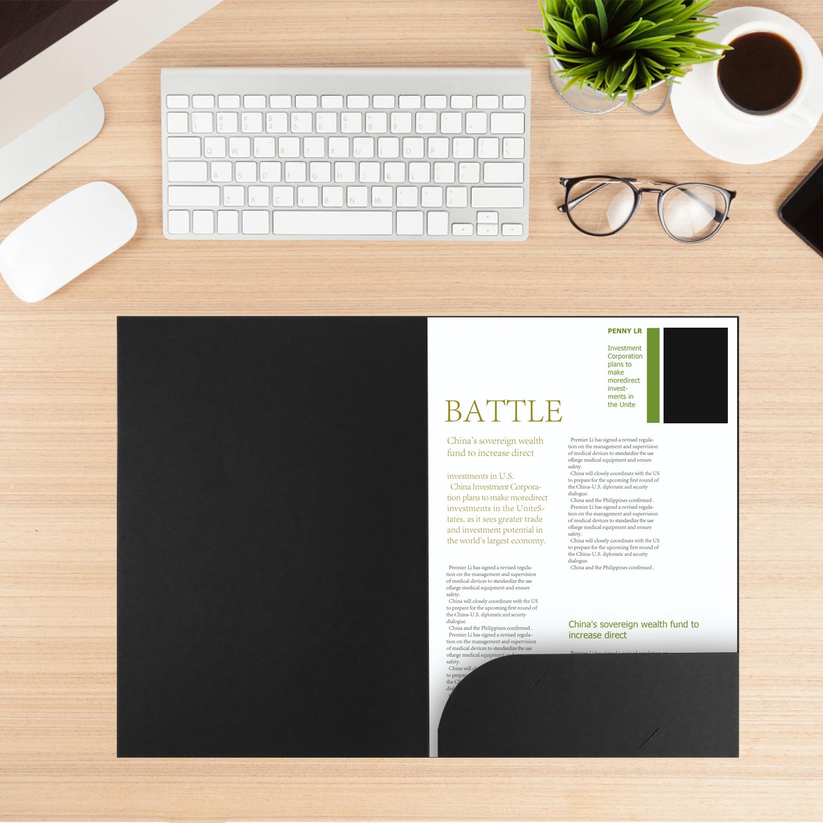 CYEER 50er Set Präsentationsmappe A4 Schwarz – Hochwertige Dokumentenmappe aus Karton mit Visitenkartenschlitz – Elegante Sammelmappe für Business, Angebote, Bewerbungen & Projekte