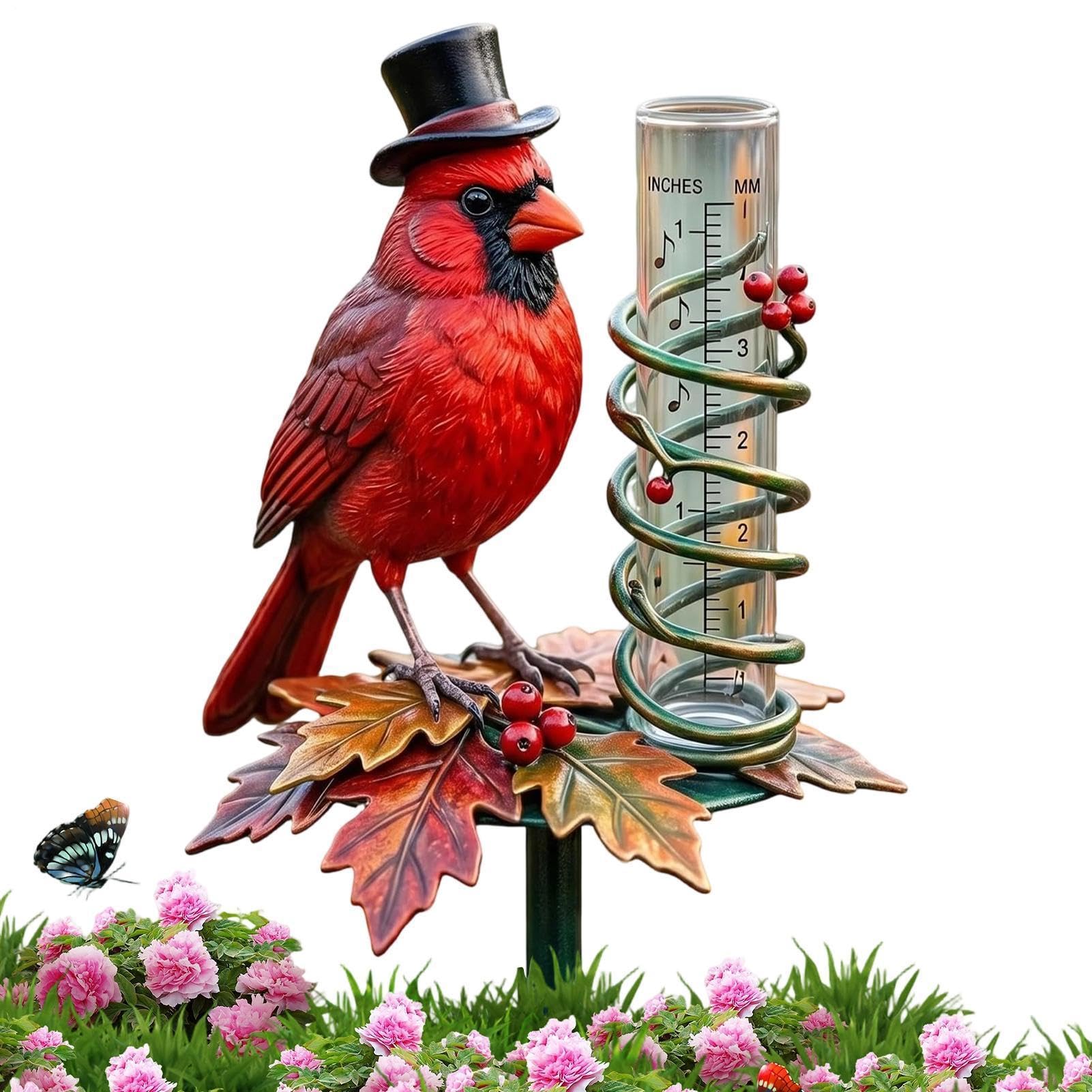 Pluviomètres d'extérieur décoratifs oiseau jauge de pluie pour terrasse et pelouse