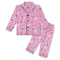 CLAP Unisex Baby Kids Cotton Printed Full Sleeves Long Sleeve Pajama Night Suit (2-3 Years, Light Pink.Leaf)