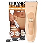 MANSPOT LADYSPOT Finishing Trimmers, Electric Shaver for Women, Hair Trimmer for Womens, Shaving & Grooming Sets Kit with 3 Guard and Replaceable Ceramic Blade Heads, Waterproof Wet/Dry(Orange)