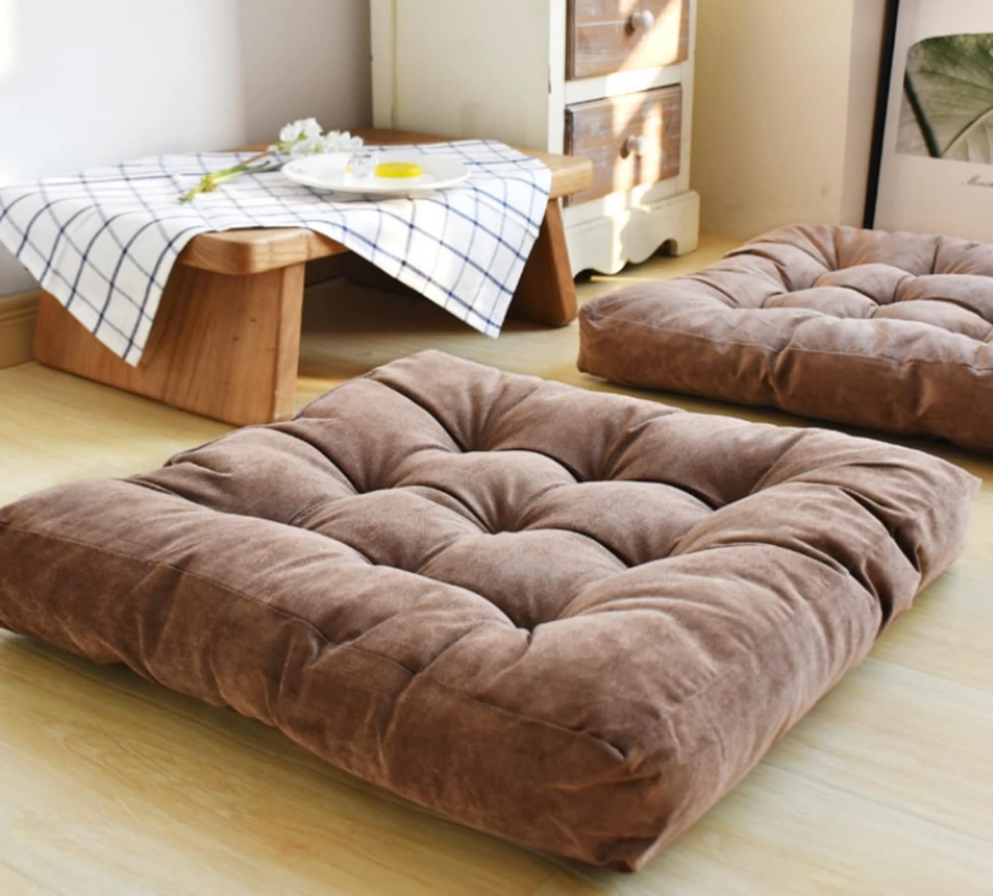 Amazon.co.jp: KFLUER 座布団 ざぶとん クッション 大きめ 55×55×10cm