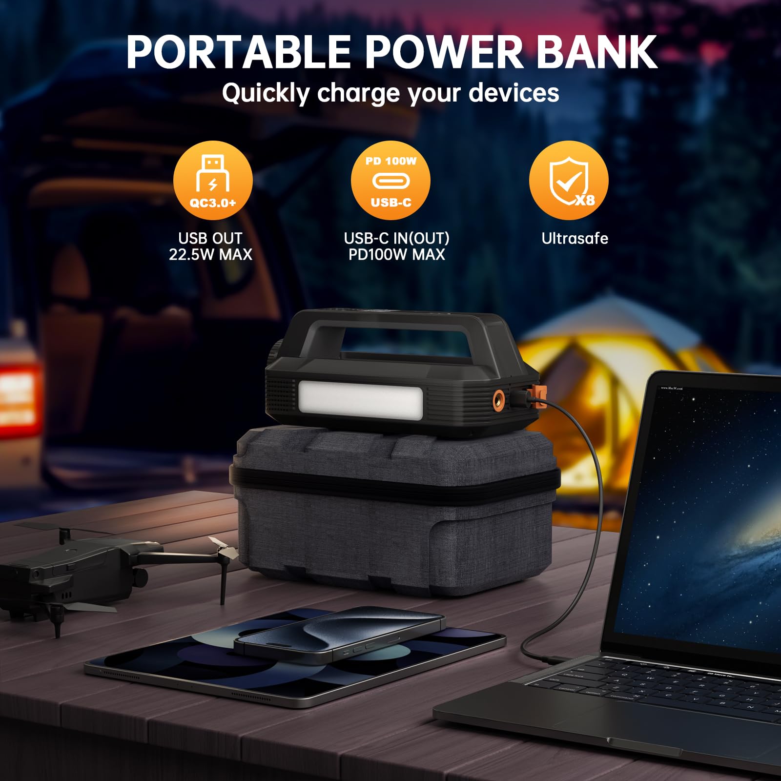 6000A Car Battery Jump Starter Portable Charger with150PSI Tire Inflator Air Compressor,Air Pump and PD100W Fast Charge,1200LM Lights,12V Battery Booster Pack,Jump Box (for All Gas/12L Diesel)