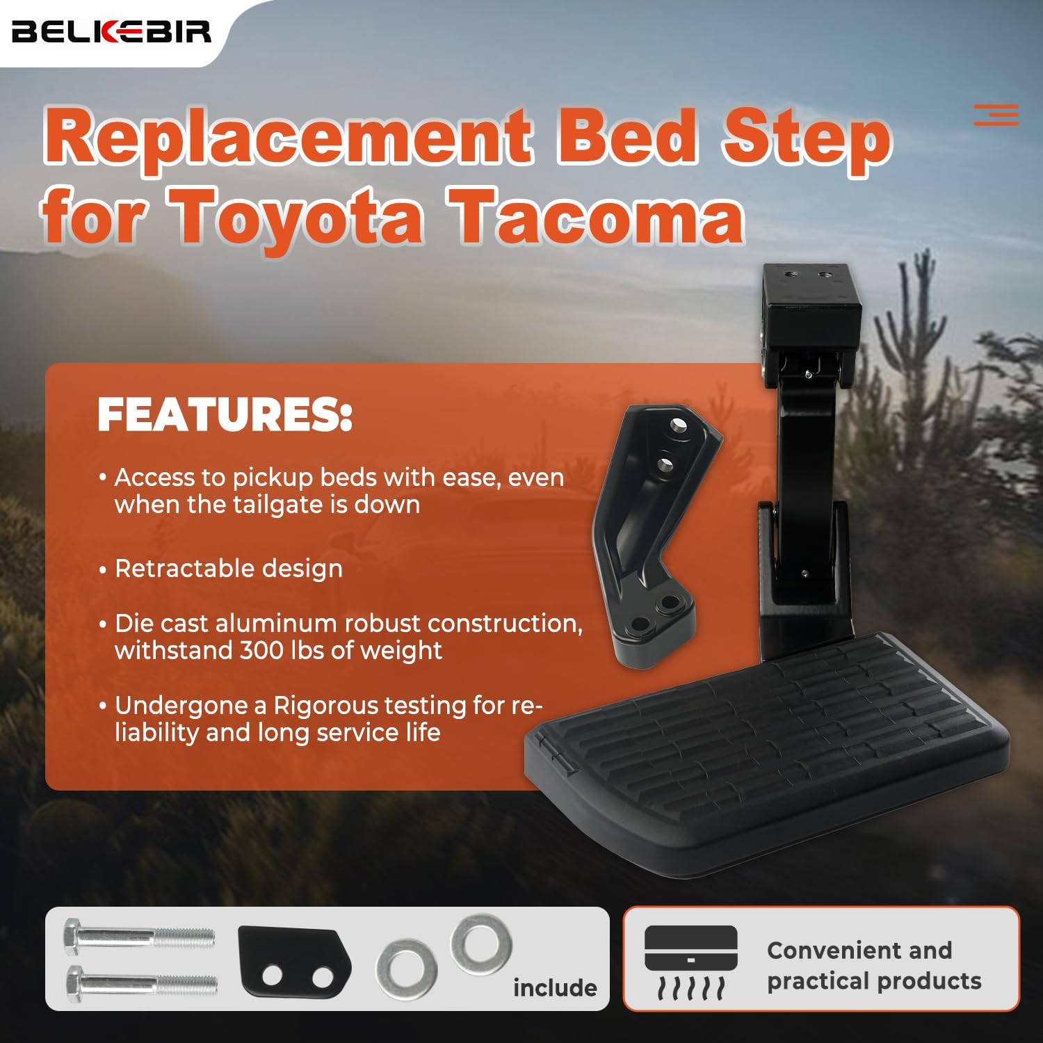 Bed Step, Rear Truck Folding Retractable Bumper Tailgate Step Compatible with 2012 2013 2014 2015 2016 2017 2018 2019 2020 2021 2022 2023 Toyota Tacoma Replaces PT392-35100