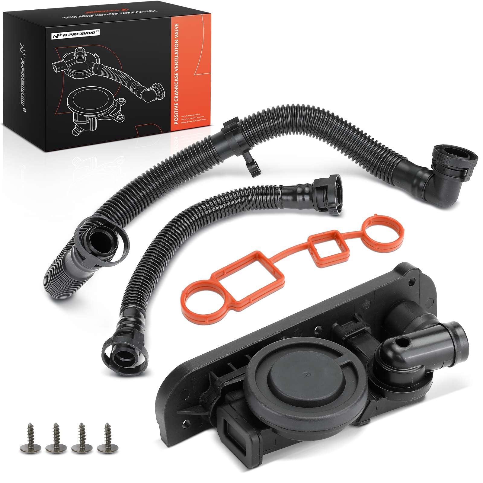 Photo 1 of A-Premium PCV Valve Crankcase Vent Valve Breather Hose w/Gasket Kit Compatible with Volkswagen VW Jetta Passat 2006-2008, Golf Eos GTI & Audi A4 A3 TT A4 Quattro, 2.0L, Without Check Valve, 06F129101P