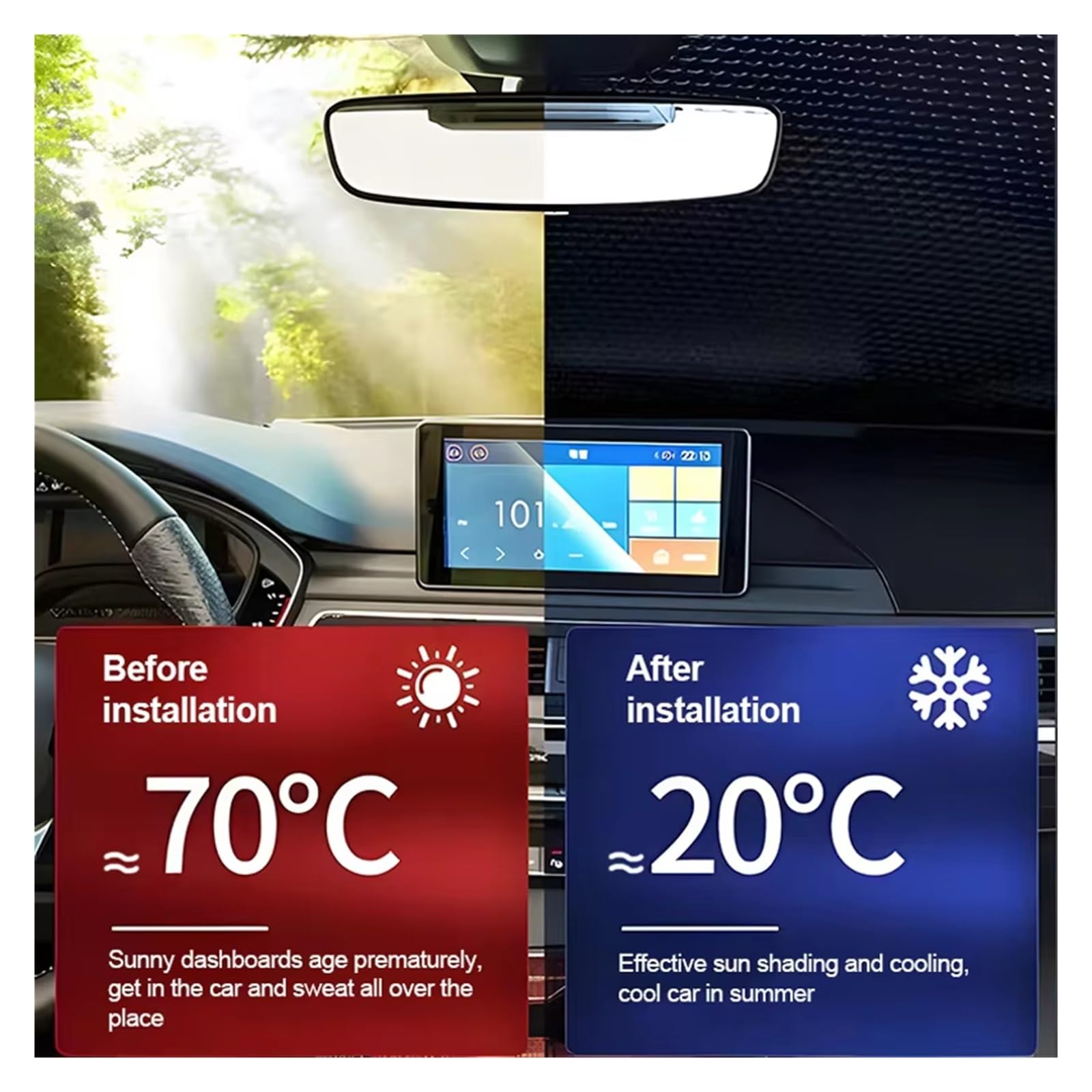 Sonnenblenden Für VW Für Transporter T6 .1 SWB 2015-2024 Fenster Vorhänge Wärme Schützen Windschutzscheibe Sonnenschirm Isolierung Sonnenblende(All Sunshades)