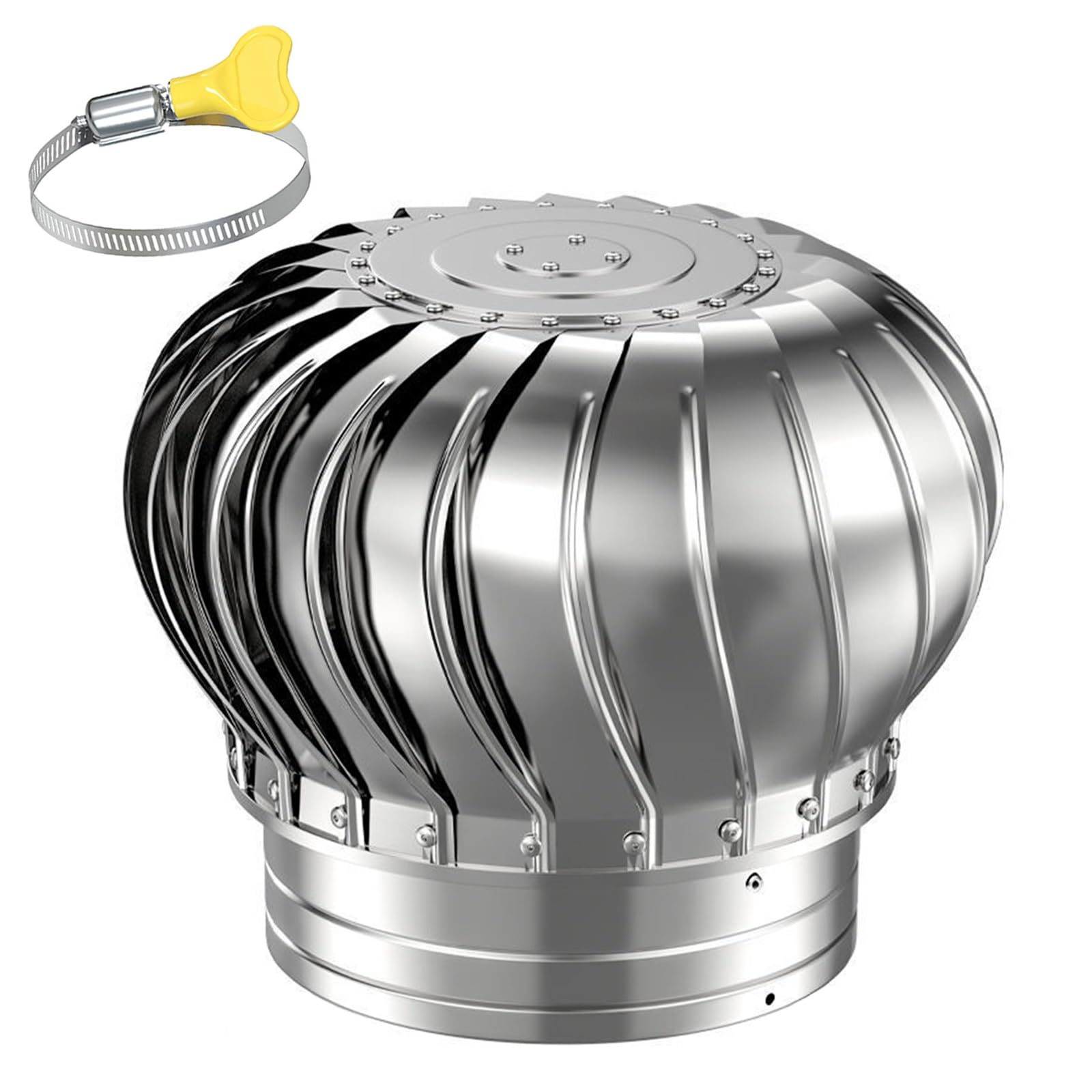Cgjdfjhe Silver Unpowered Wind Cap, Stainless Steel Exhaust Cap, 304 Wall Vent Hood, Thick Air, For Ventilation(6.3Inch(160Mm))