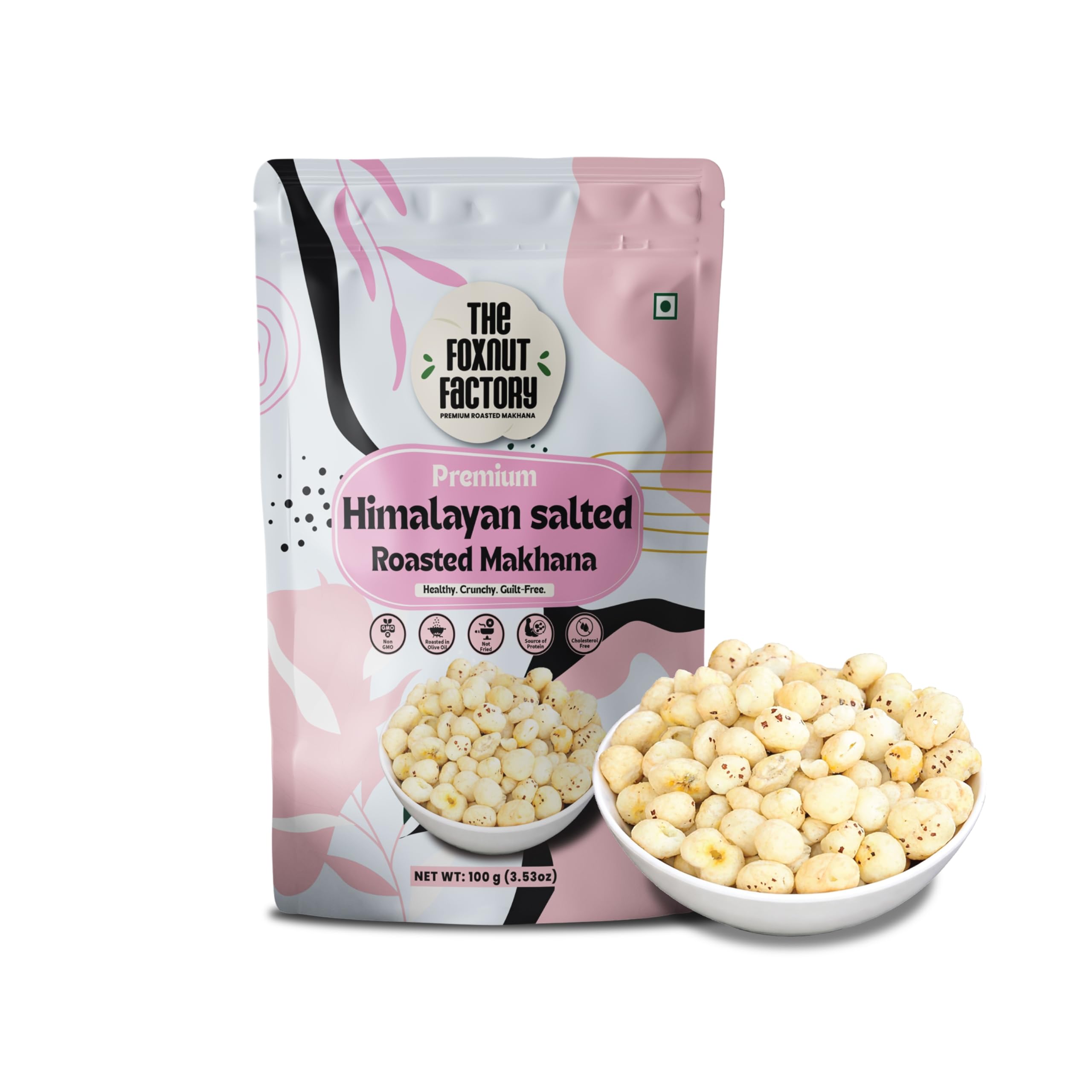 The Foxnut Factory Himalayan Salt Roasted Makhana 100g – Tasty Crunchy Makhana, Ready to Eat, Gluten Free Vegetarian, Plant Based, Not Fried, Healthy Alternative Snack Healhty Snacks-image-36