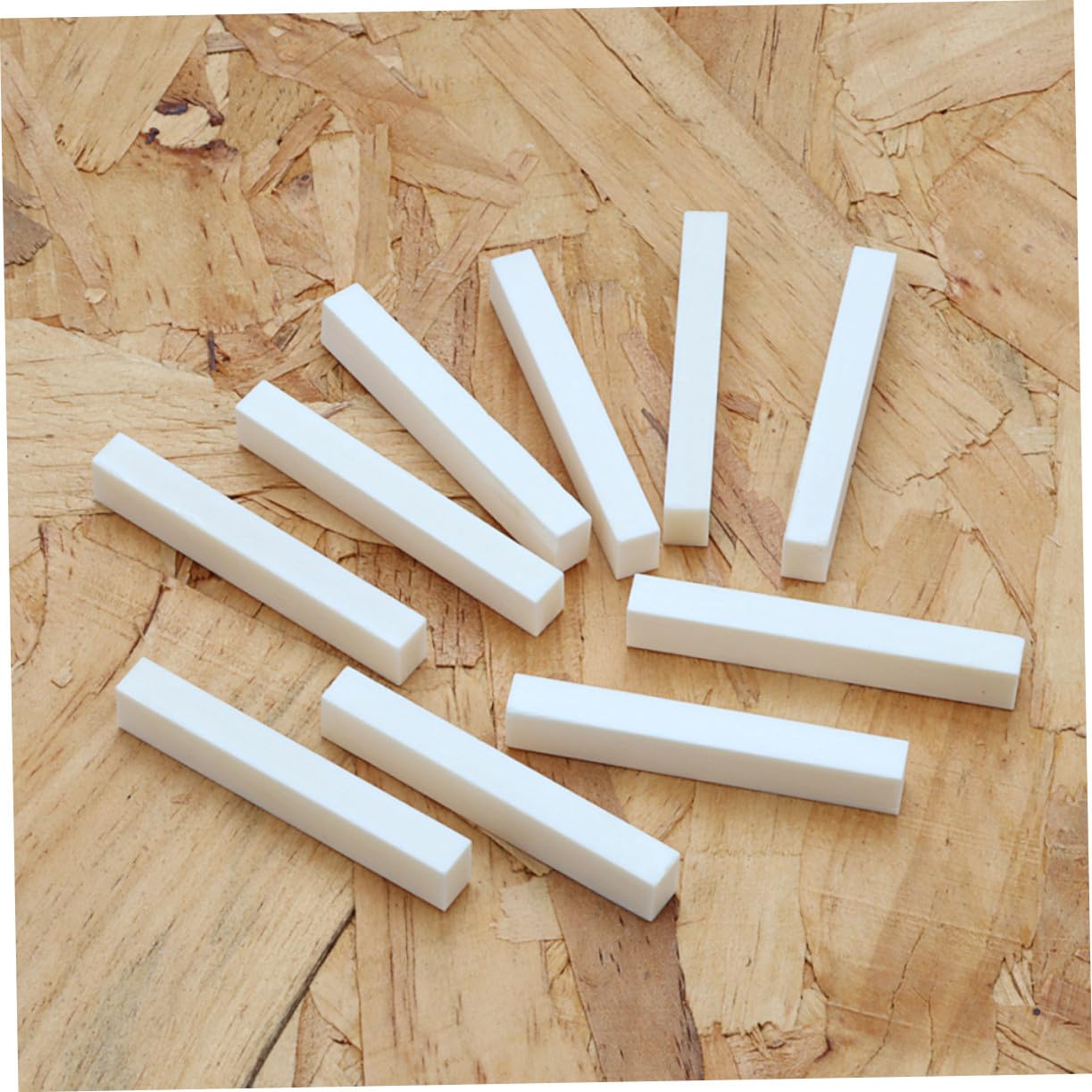 Gitarrensattel aus Knochen 10 Stück Weiß 60x10x7mm Gitarrensteg aus Knochen für Akustikgitarre und E-bass Sorgt für Stabile Saitenauflage und Verbesserten Klang
