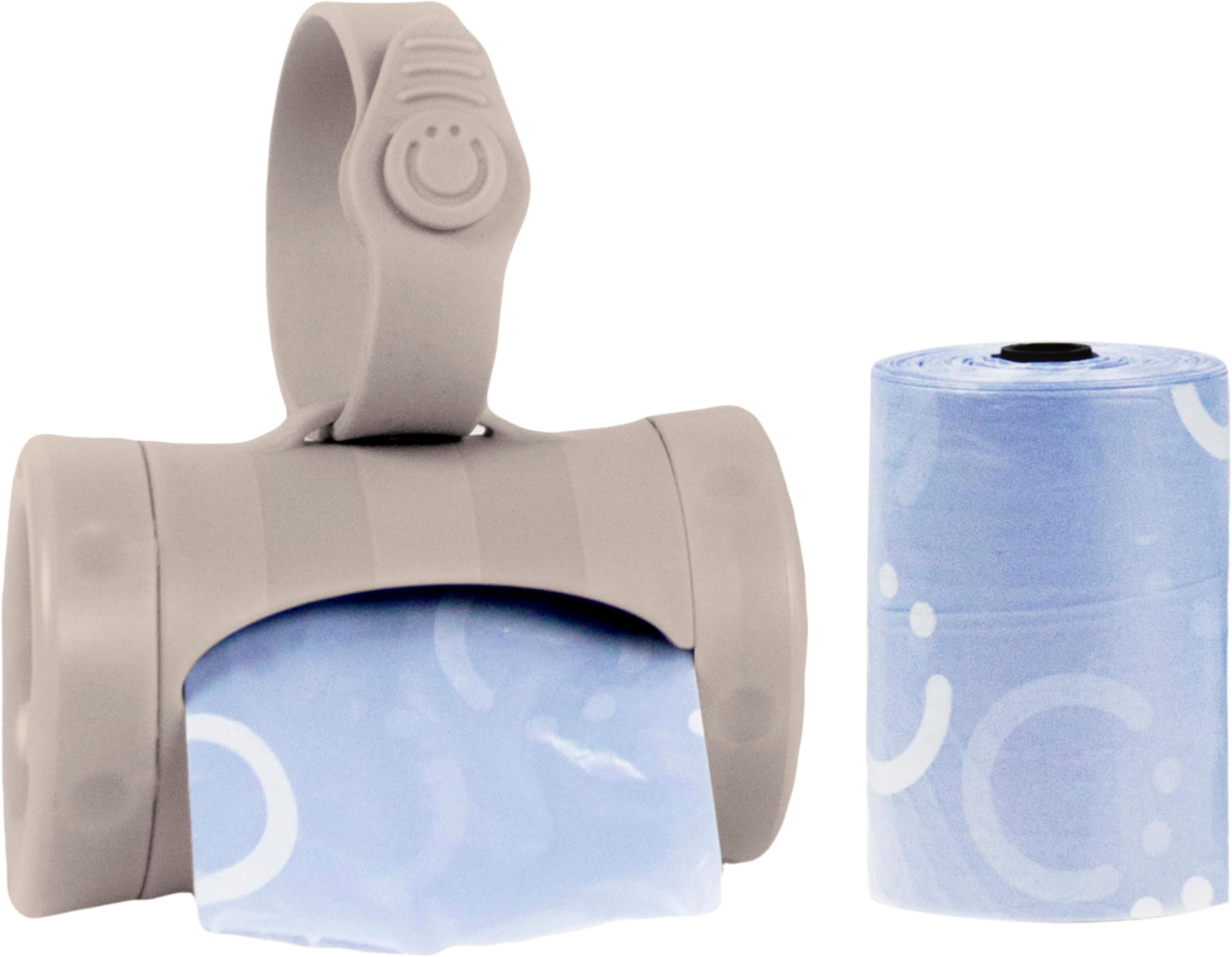 Ubbi Retractable On-the-Go Bag Dispenser for Baby Travel, Diaper Bag Accessory Must Have for Newborns, Helpful Baby Accessory, Taupe (Pack of 5)