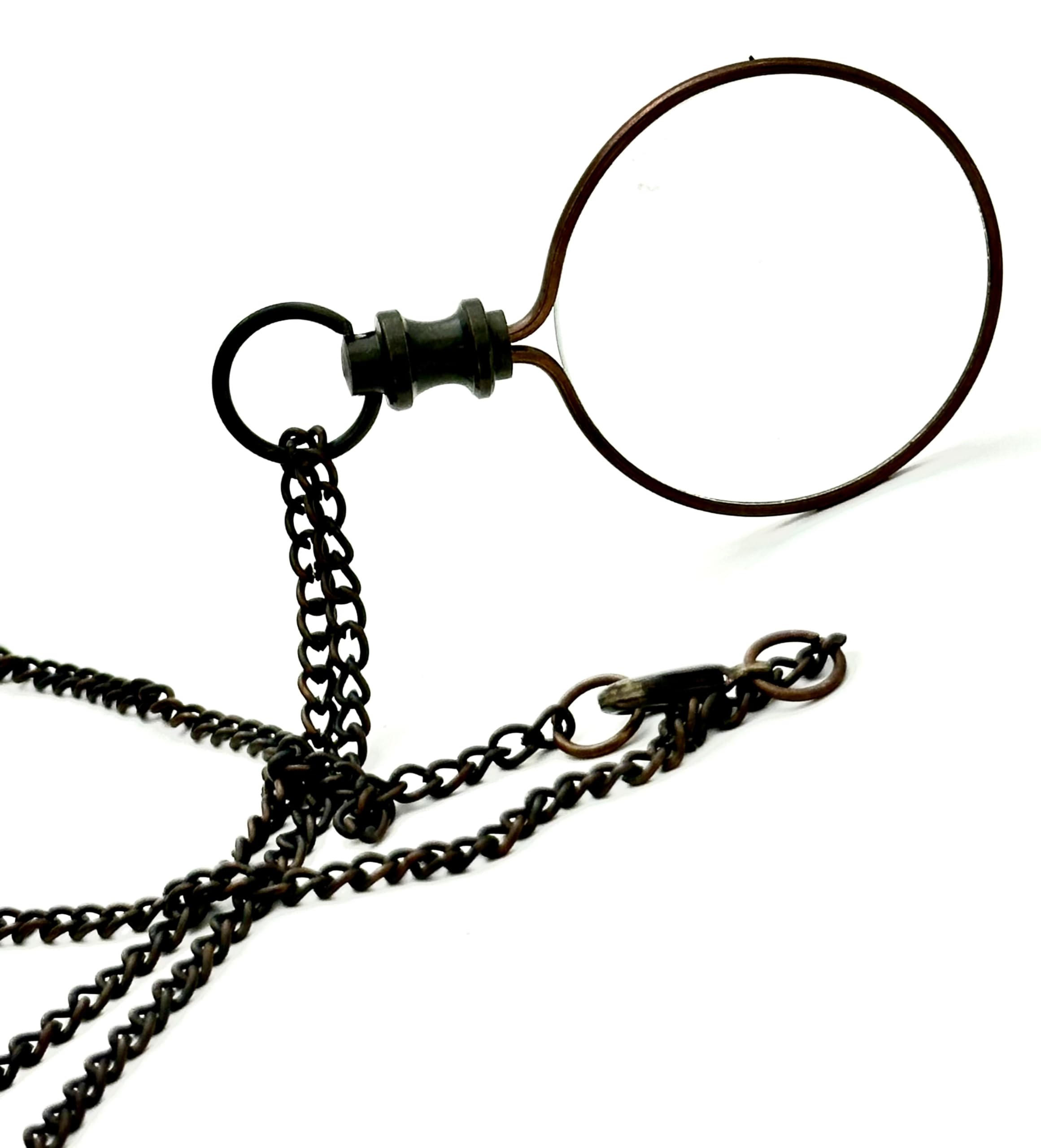 Monóculo de bolsillo, lupa de latón, lupa vintage, lupa retro steampunk con caja de cuero, lupa de lectura, arte, manualidades, regalo, coleccionable, relleno de stock
