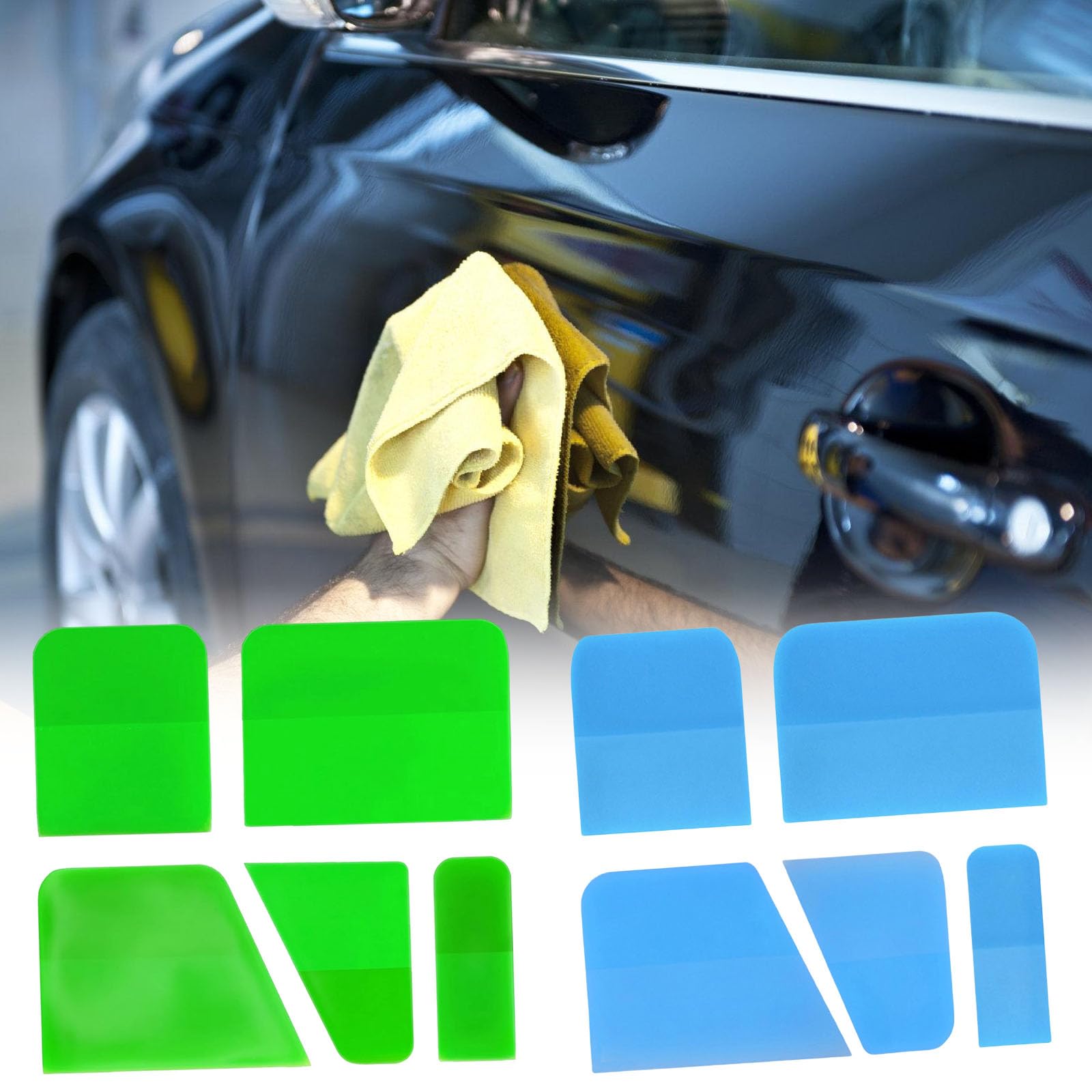 RSHuiOUXX 5pieces TPU Squeegees Set Flexible Squeegee Tool Vehicle Maintenance Tool Set for Car Paint Protections & Household