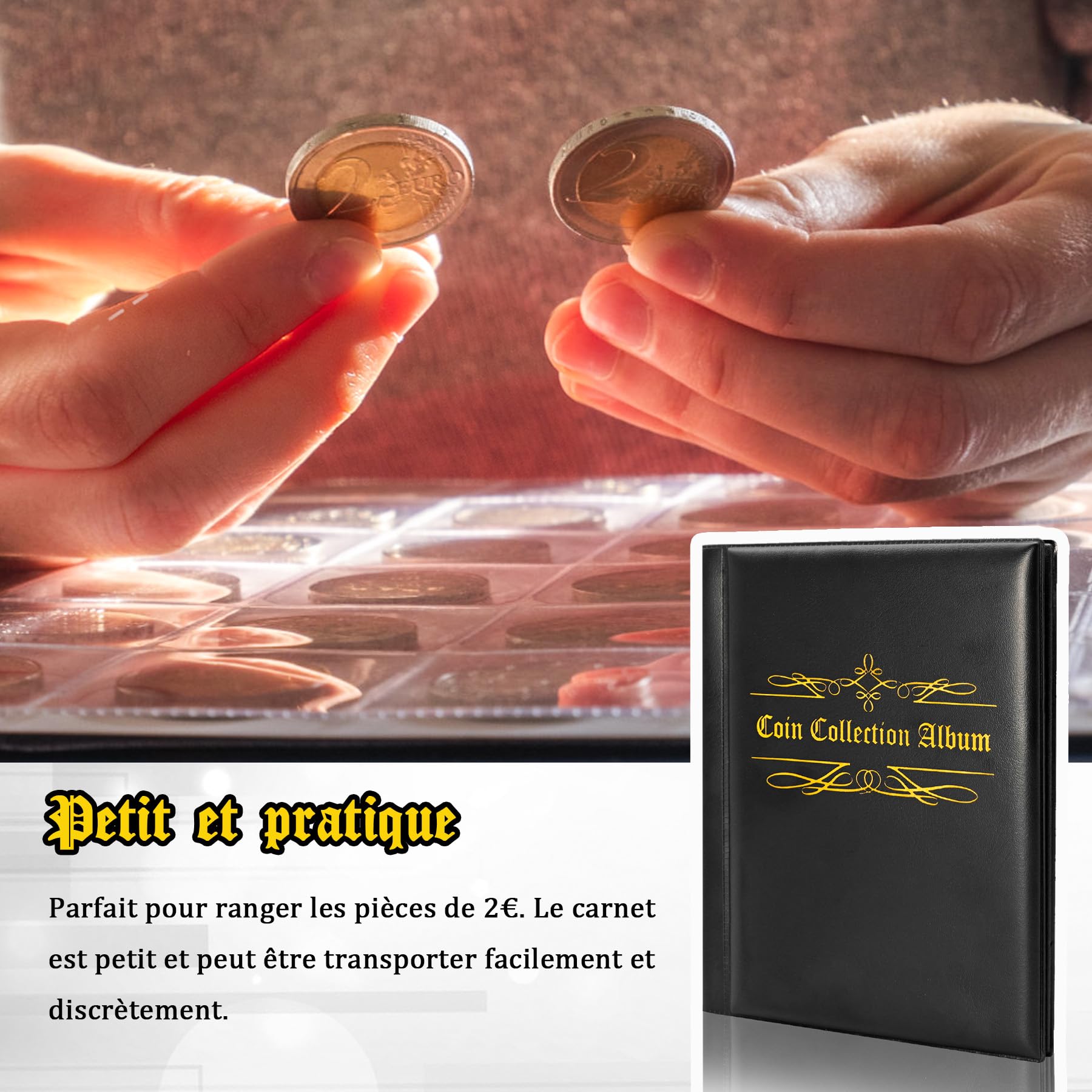 Carpeta Para Monedas De 2 Euros – Álbum Con 480 Bolsillos Y Solapas Anticaída, Ideal Para Coleccionistas