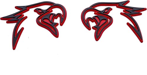 Miniatura 2 de Auto Pro Accessories - Emblema personalizado HELLHAWK para puerta de guardabarros Trackhawk Grand Cherokee, cabeza estilo Hellcat (negro con