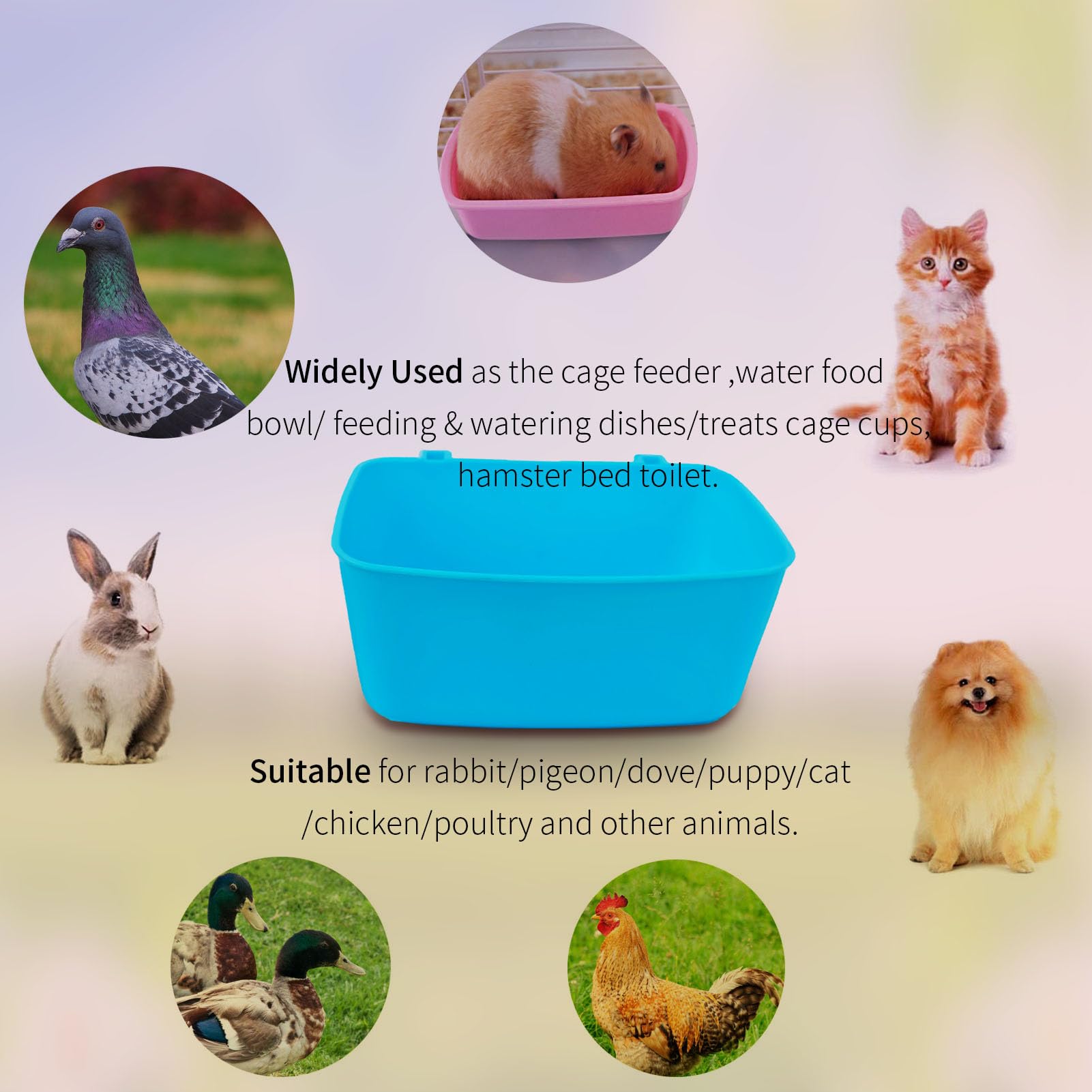 Paquete de 26 tazas de comedero de pollo, comederos de conejo para jaulas, bebederos para gatos, conejillos de indias, cuenco de alimentos, cuenco de alimentación colgante, recipiente de riego