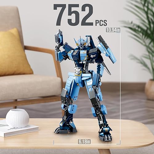 Miniatura 4 de Mech Robot - Juego de bloques de construcción para adultos, 752 piezas, kit de modelo de guerrero genial, juego de héroe de la justicia de la