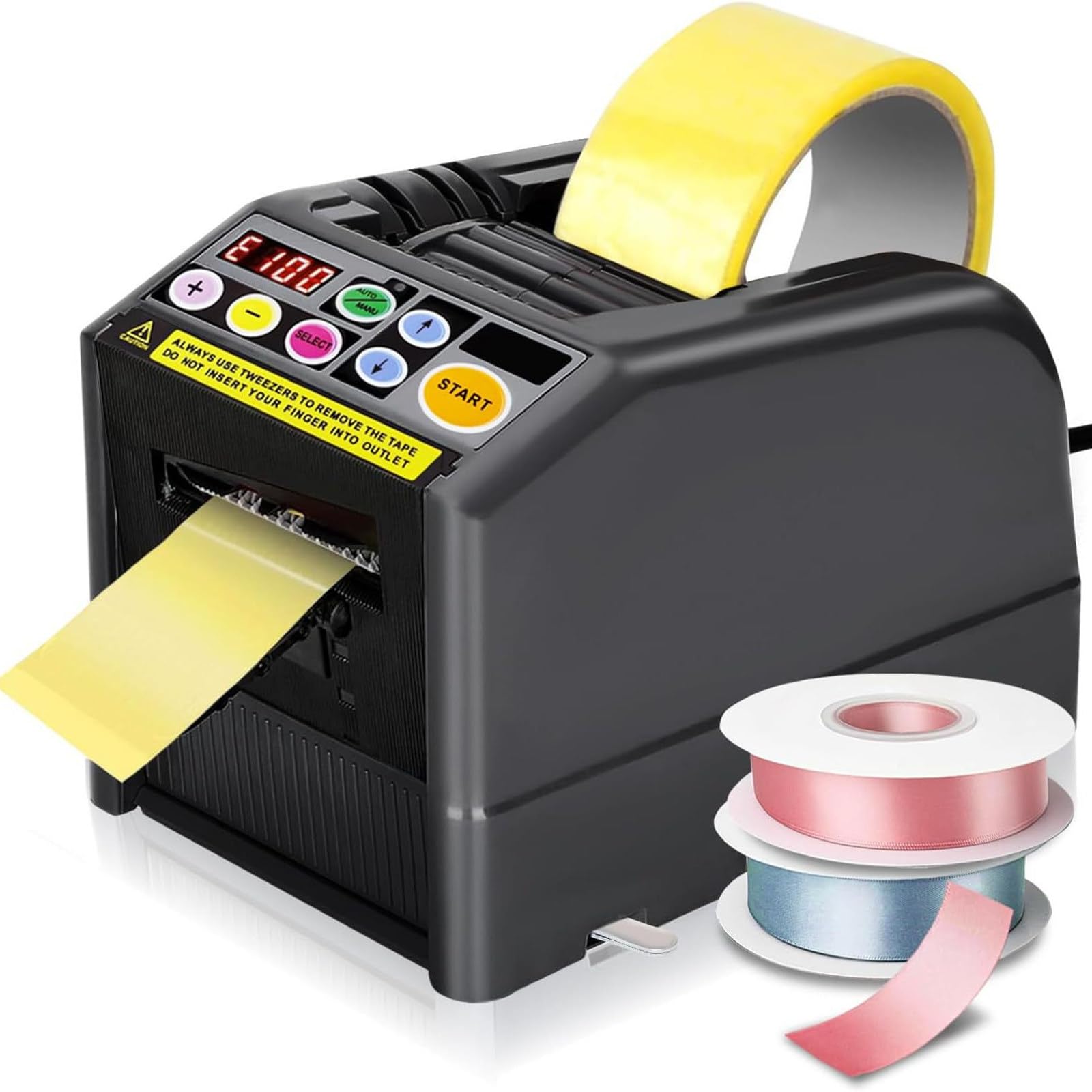 Lpoxuru Multi Purpose Electric Tape Cutting Dispenser, Adjustable Cut Size 5-999mm Length 6-60mm Width, Cut Tapes, Aluminum & Copper Foil for Electronic Workshop & Daily Packaging Jobs
