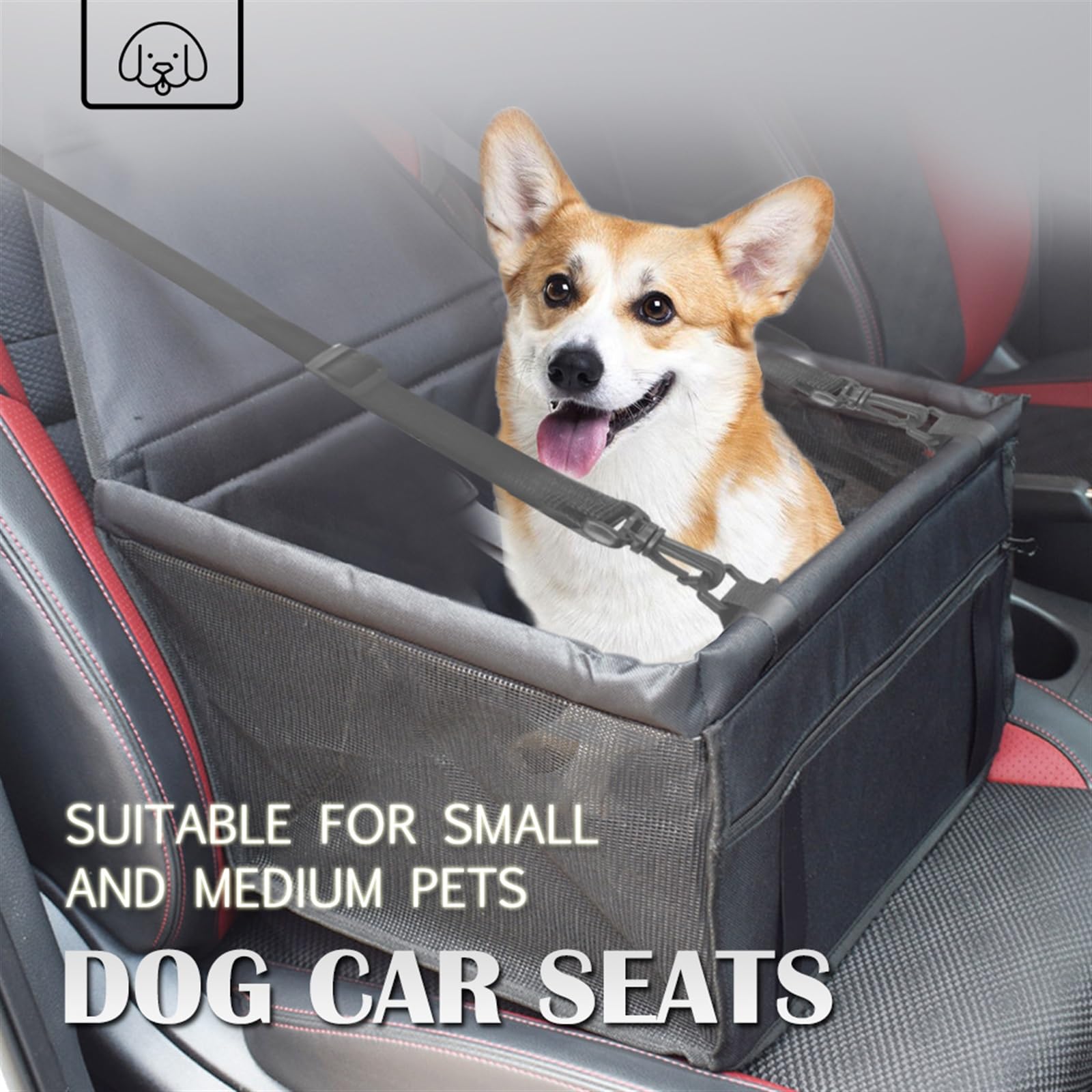 Telo Auto per Cani Cestino pieghevole per amaca per animali domestici. Cestino da viaggio di sicurezza per cani e gatti Coprisedile Auto per Cani(BLACK)