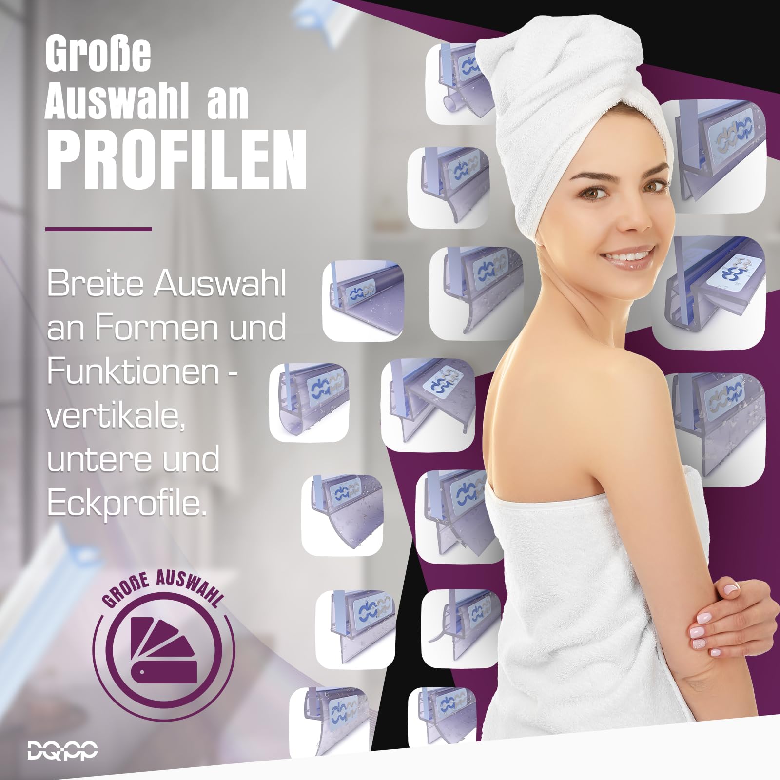 DQ-PP] Reserveafdichting voor 4 mm/5 mm glasdikte, waterafstotend, douche- afdichting, bescherming tegen water, douchecabine, doucheprofiel, afdichting deur 19# - 190cm Uk01