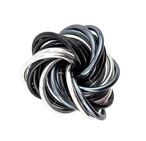 Miniatura 8 de Möbii Fidget Ball (MultiColor) Quiet Mobius ADHD Anxiety Stim Stress Relief Toy Tool for Home Travel Office or Desk (Small, Half, American Chrome)