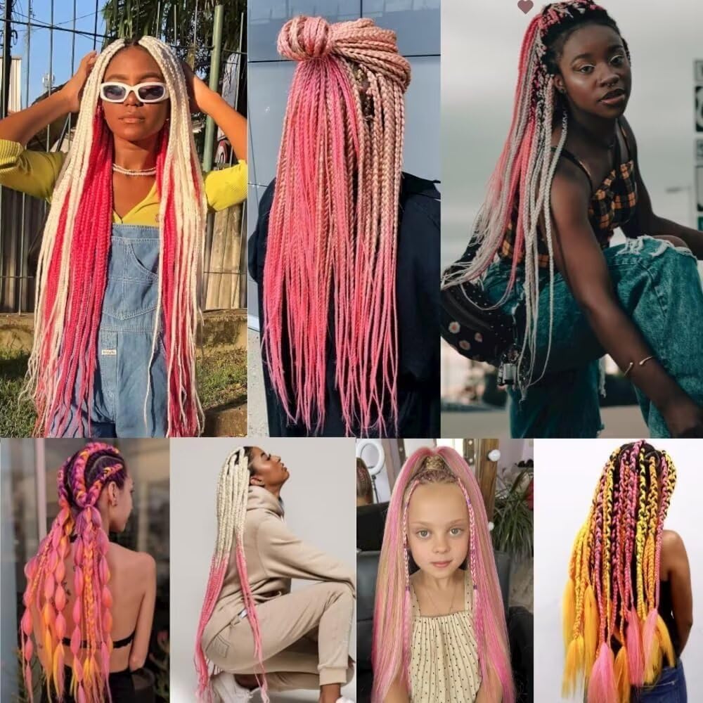 YDDM Capelli Per Treccine Africane Morado Extension Treccine Texture Yaki Easy Install per Principianti 32 Pollici 3 Pezzi Capelli Leggeri e Naturali per Box Braids, Twist e Crochet — view 132
