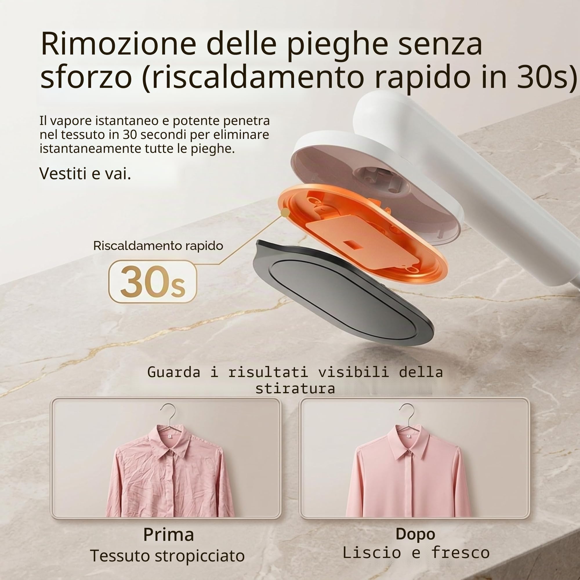 Mini ferro da stiro senza fili per artigianato e vestiti, mini ferro da stiro portatile con riscaldamento rapido in 30 secondi, manico ruotabile a 90° per stiratura piana e verticale, pressa a caldo