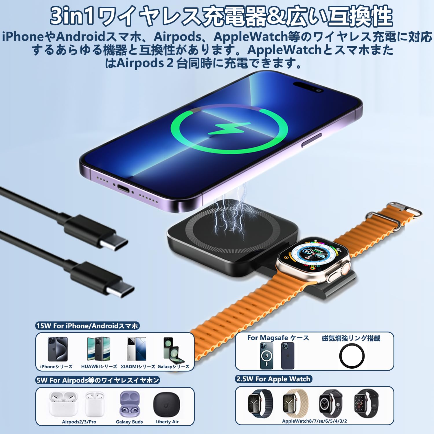 Amazon.co.jp: 【2025年極小型 スタンド機能】MOKOTOP ワイヤレス充電