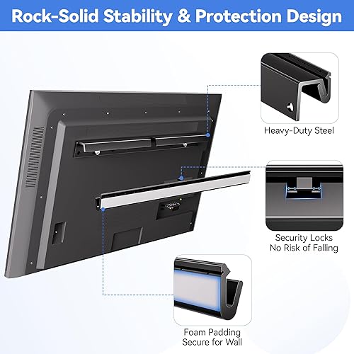 Miniatura 5 de Soporte de pared para TV sin tachuelas, soporte de TV sin pernos para televisores de 12 a 55 pulgadas, colgador de televisores de paneles de yeso de