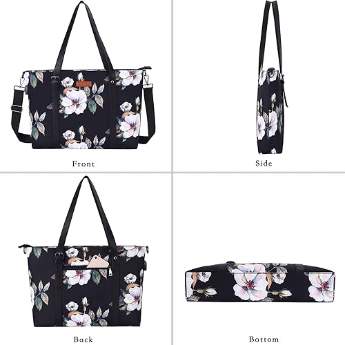 Miniatura 5 de MOSISO Bolsa de mano con puerto USB para laptop 17-173 pulgadas con asa superior ajustable bolsa para laptop para mujer bolsa de hombro de viaje de