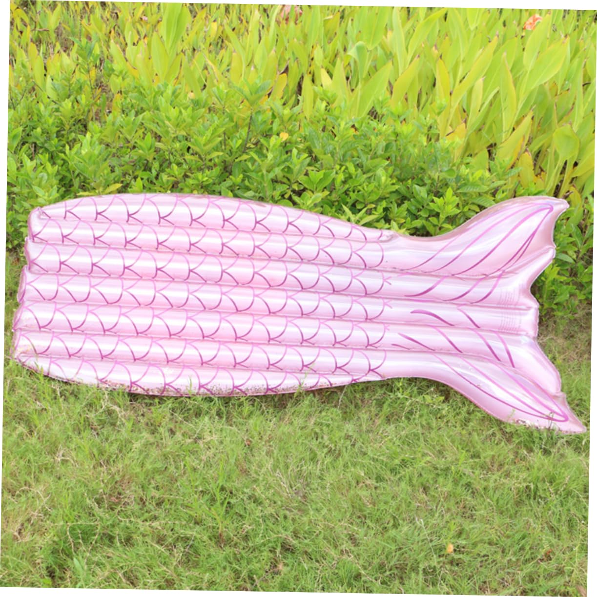 BESPORTBLE Materassino Gonfiabile a Coda di Pesce in Pvc per Piscina e Spiaggia, Leggero e Portatile Dettagli Luminosi per Vacanze e Fotografia