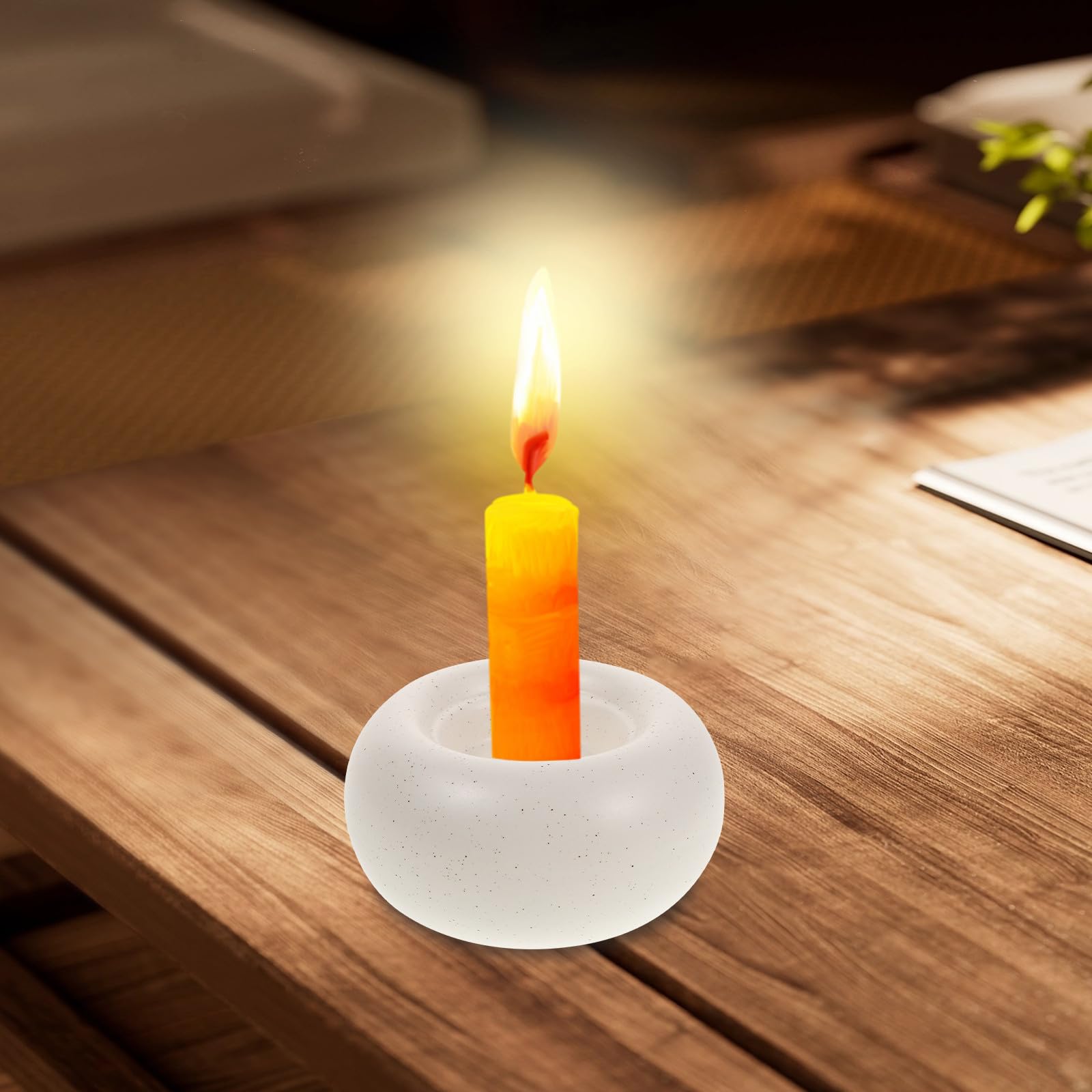 Toyvian 4 Piezas Candelabro de Cerámica Blanco Moderno para Té y Mesa