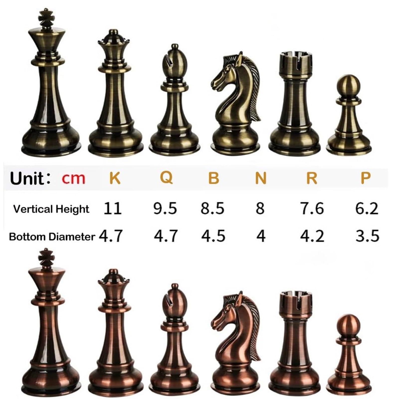schachspiel Großes Deluxe-Schachset aus Metall for Erwachsene, einzigartiges faltbares Schachbrett aus Holz, Lernspielzeug for Kinder und Erwachsene