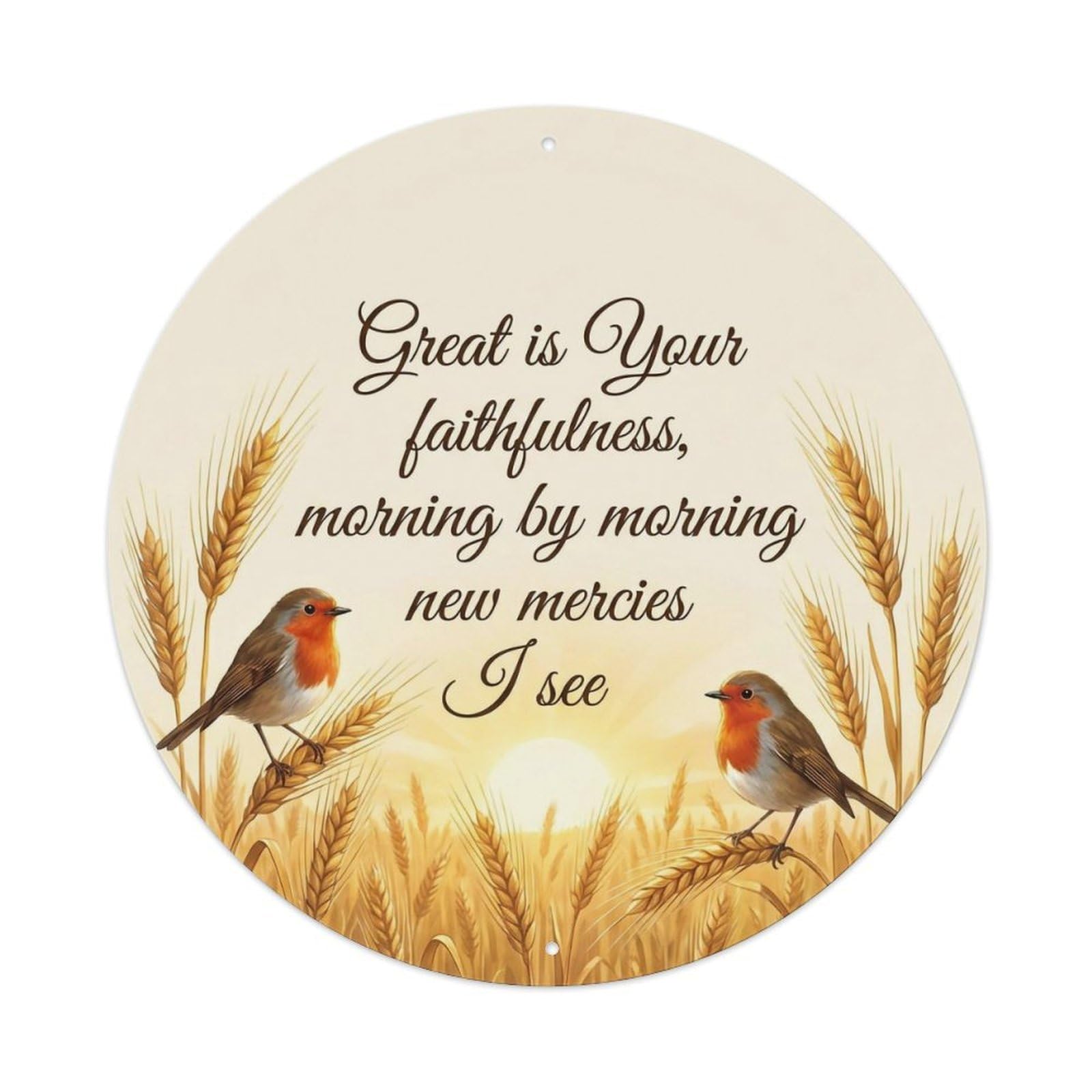 Metal Tin Sign European Robin Garden Sign Heaven Love Faithfulness