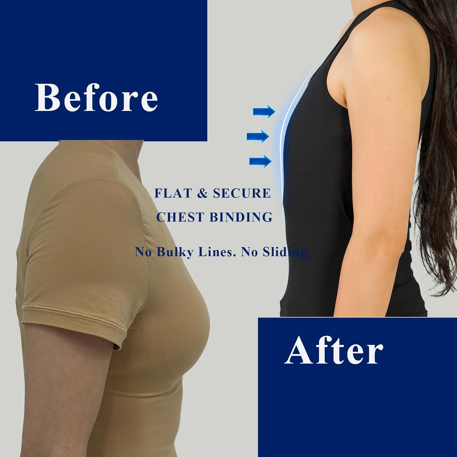 LGBT UNICORNS Long Tank Chest Binder for Trans FTM, Tomboy & Non-Binary, Soft Elastic Transgender Swim Binder Everyday Binder - Image 2