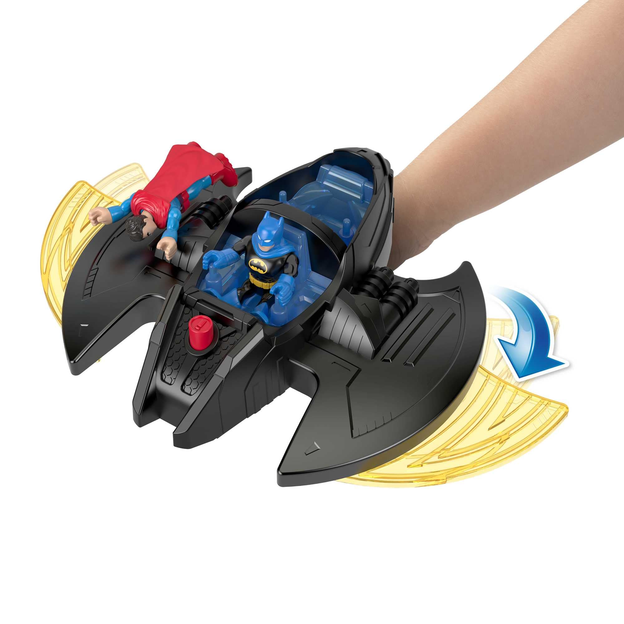 Fisher-Price Imaginext DC Super Friends Kwatera główna Zestaw do zabawy (ok. 68,5 cm) ze światłami, dźwiękami i 10 elementami, zabawka dla dzieci w wieku od 3 lat, HNW08